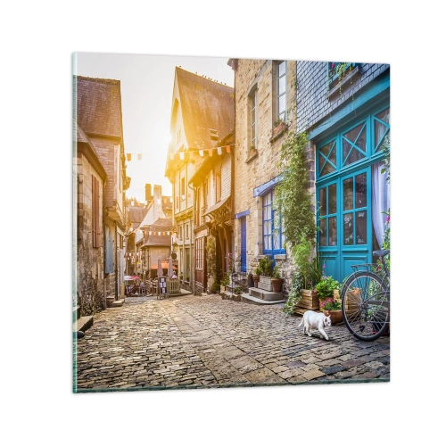 Obraz na skle - Biely duch mestečka - 70x70 cm