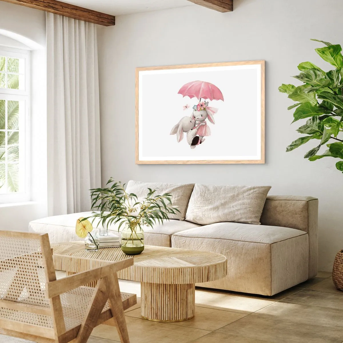 Plagát v ráme zo svetlého duba - To je láska - 40x30 cm