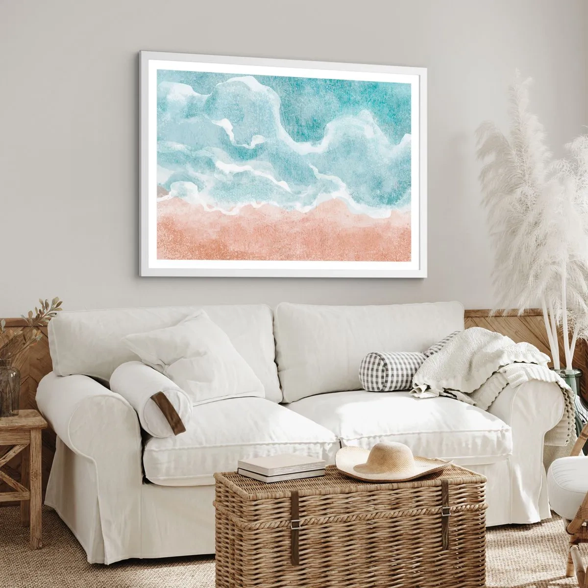 Plagát v bielom ráme - Abstrakcia mrakov - 91x61 cm