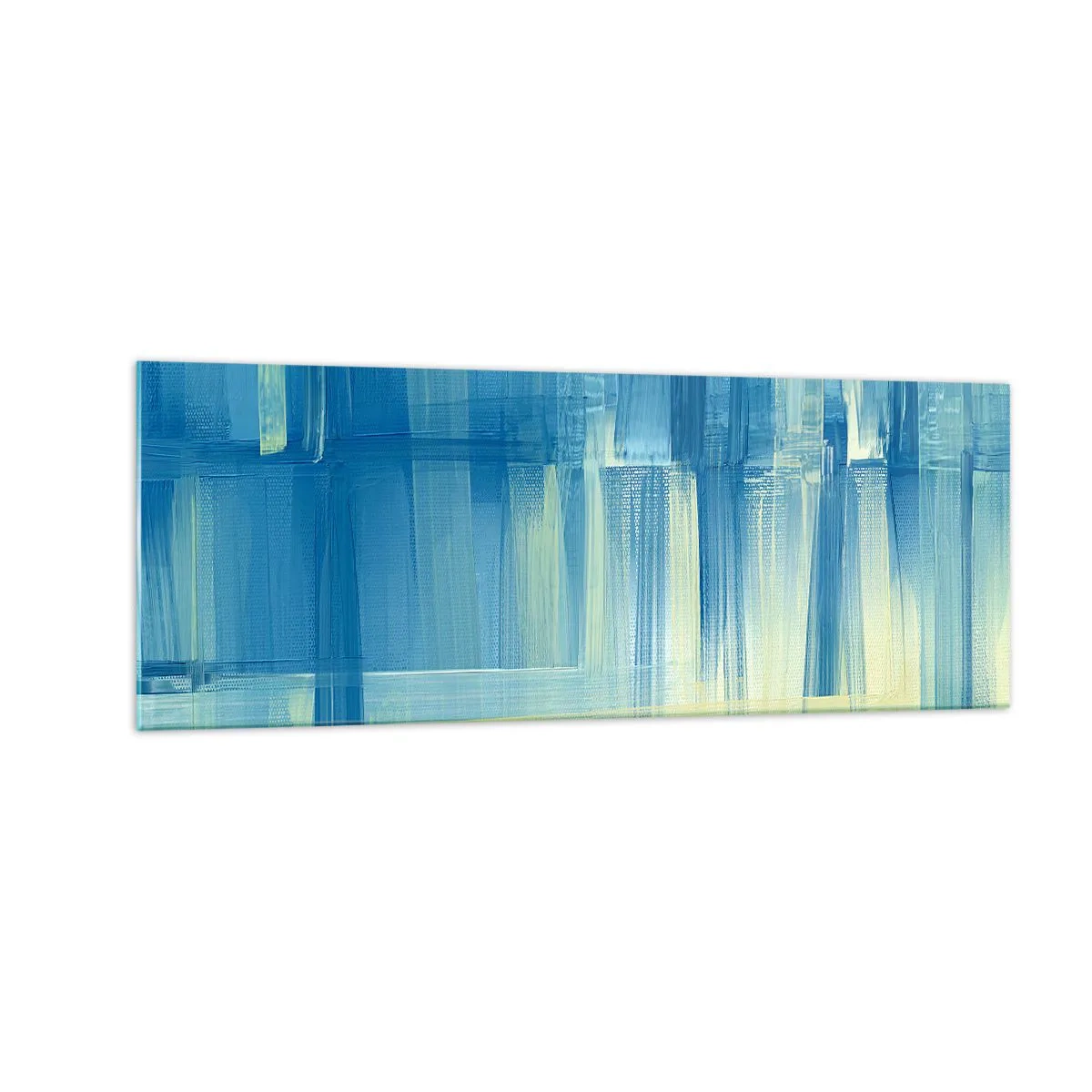Obraz na skle - Kompozícia v tyrkyse - 140x50 cm