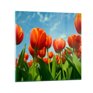 Obraz na skle - Okrem blankytného neba nič v živote nepotrebujú - 40x40 cm