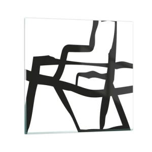Obraz na skle - Čiernobiela konštrukcia - 60x60 cm