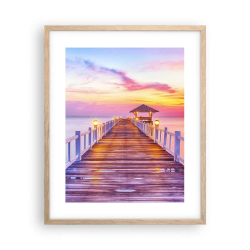 Plagát v ráme zo svetlého duba - Ľaliovo-zlaté ticho večera - 40x50 cm