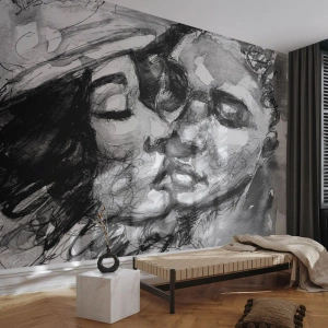 Fototapeta Premium Canvas - Nežný okamih - Bozky, Láska, Milenci - 500x350 cm