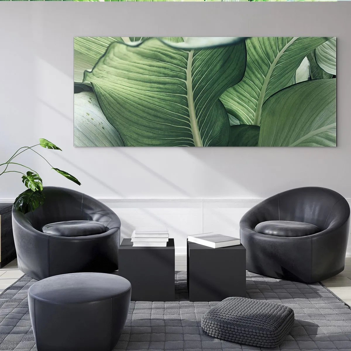 Obraz na skle - Intenzívne zelený život - 90x30 cm