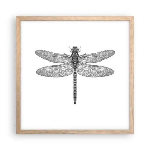 Plagát v ráme zo svetlého duba - Presnosť prírody - 40x40 cm