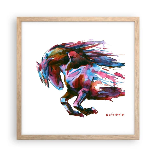 Plagát v ráme zo svetlého duba - Nadšenie - 40x40 cm