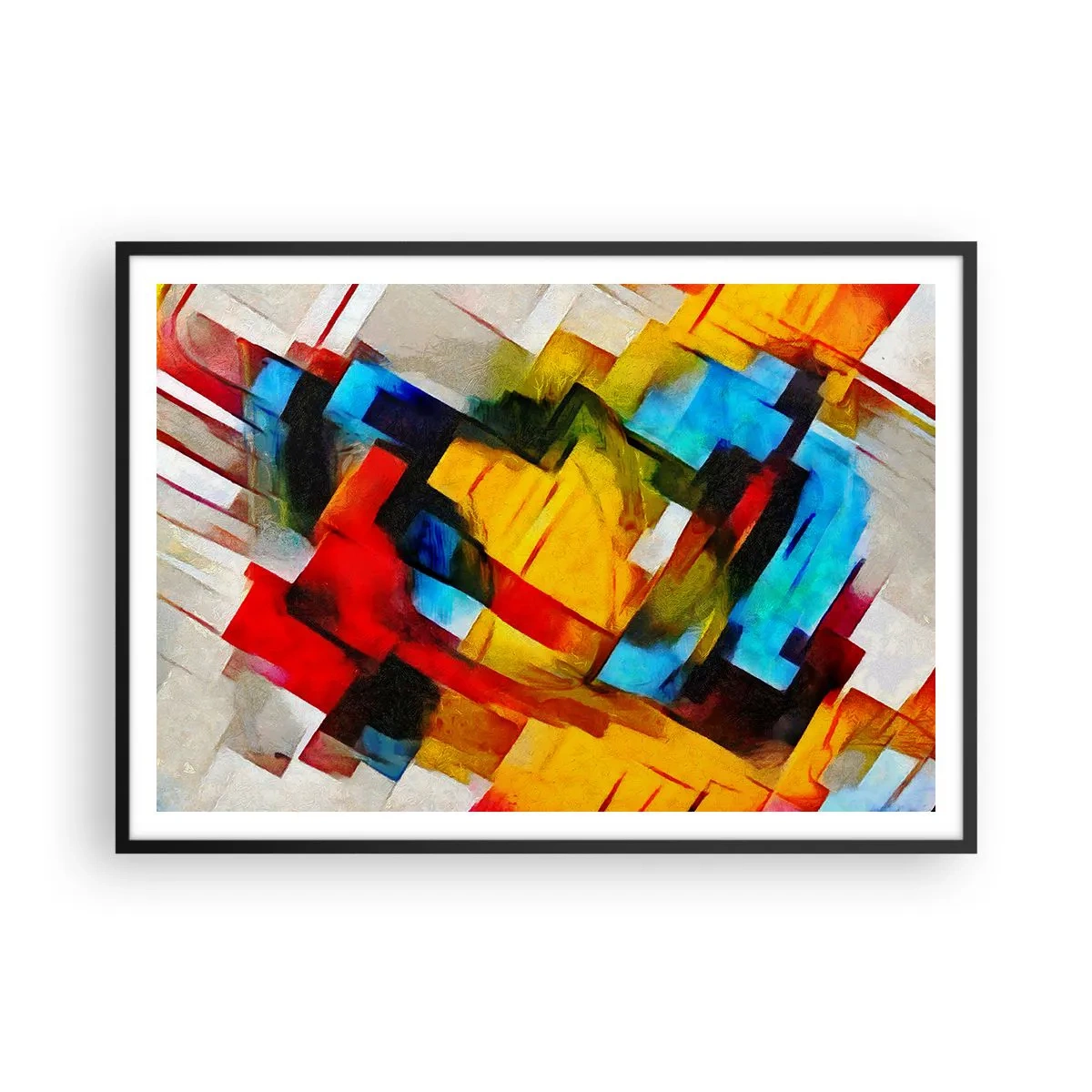 Plagát v čiernom ráme - Viacfarebný mix - 100x70 cm
