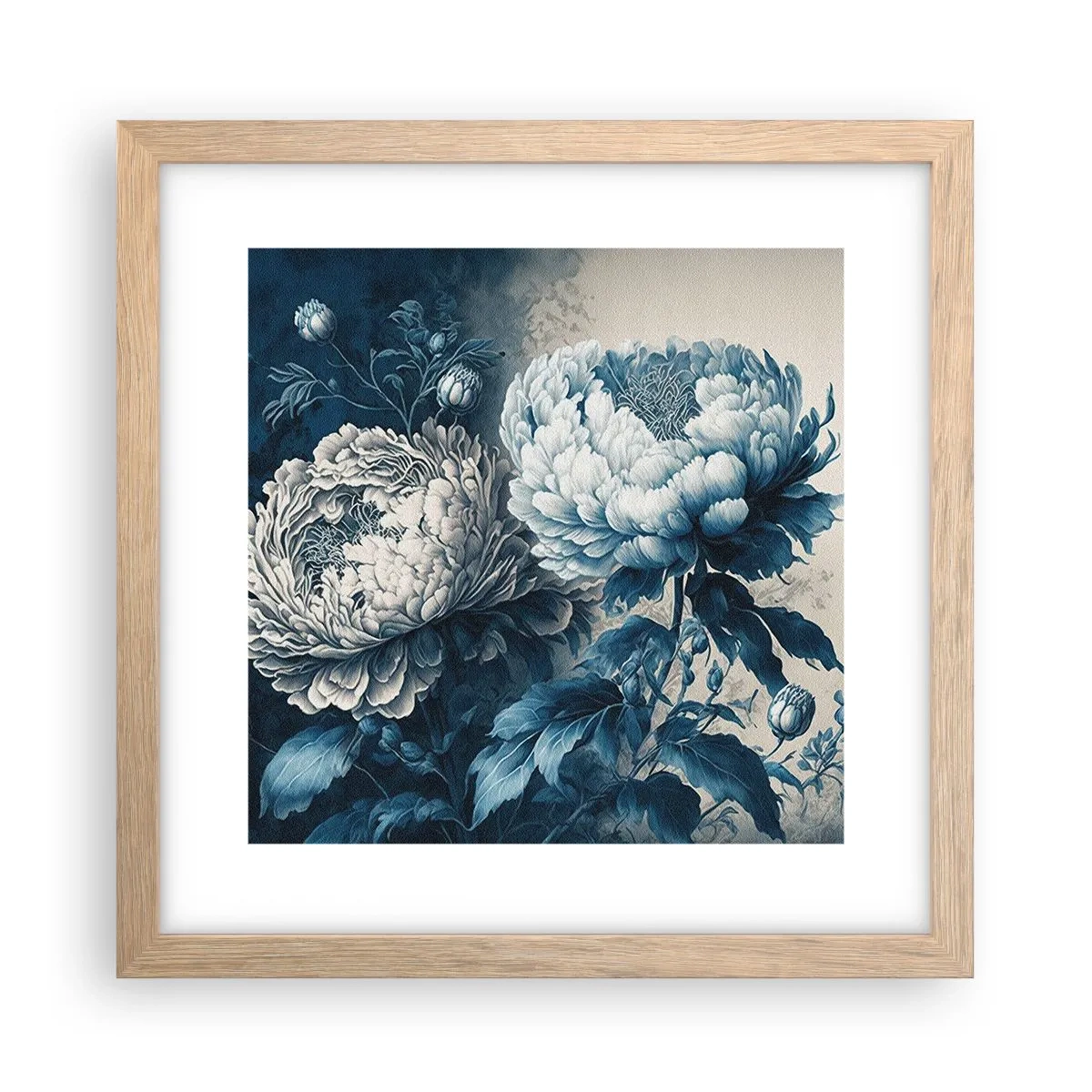 Plagát v ráme zo svetlého duba - Zhodný pár - 30x30 cm