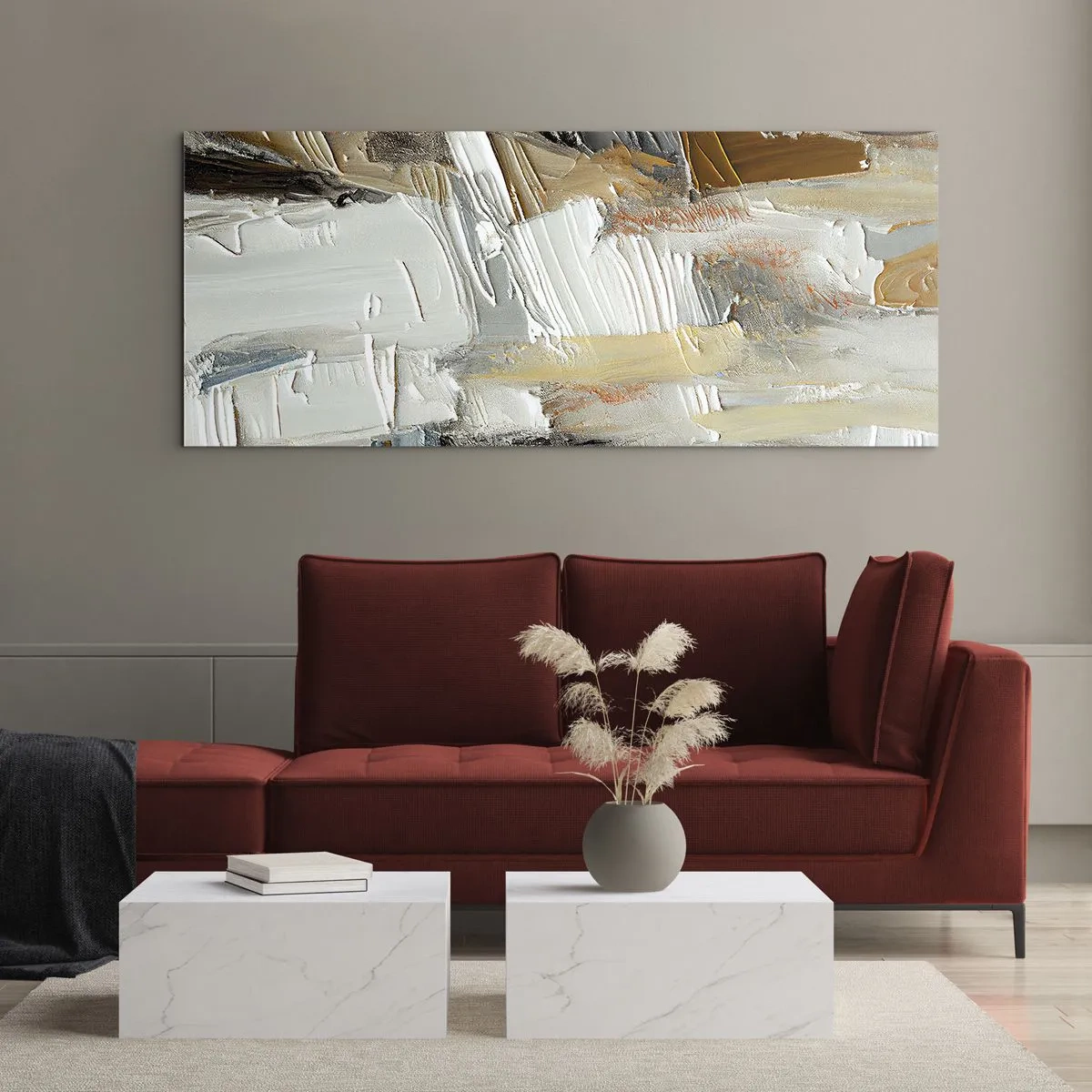 Obraz na skle - Farebné nahromadenie - 100x40 cm
