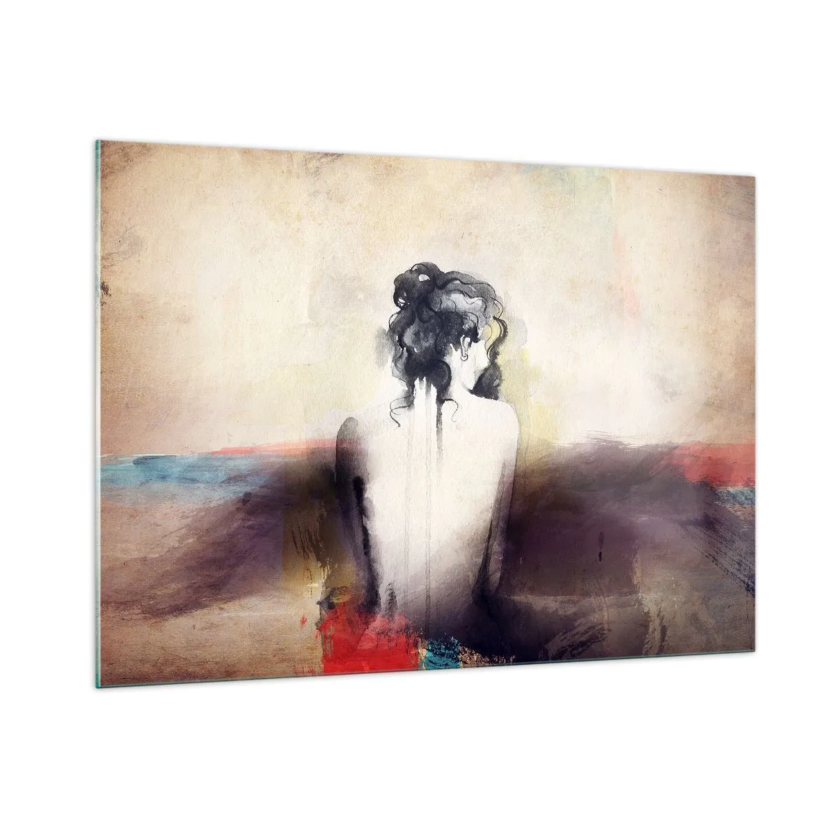 Obraz na skle - Jemné línie, oválne tvary - 100x70 cm