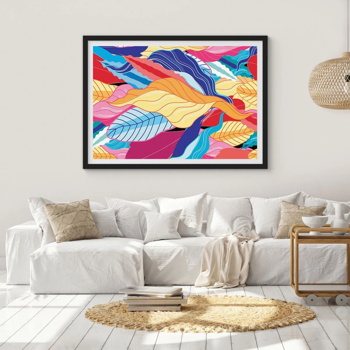 Plagát v čiernom ráme - Farebný neporiadok - 100x70 cm