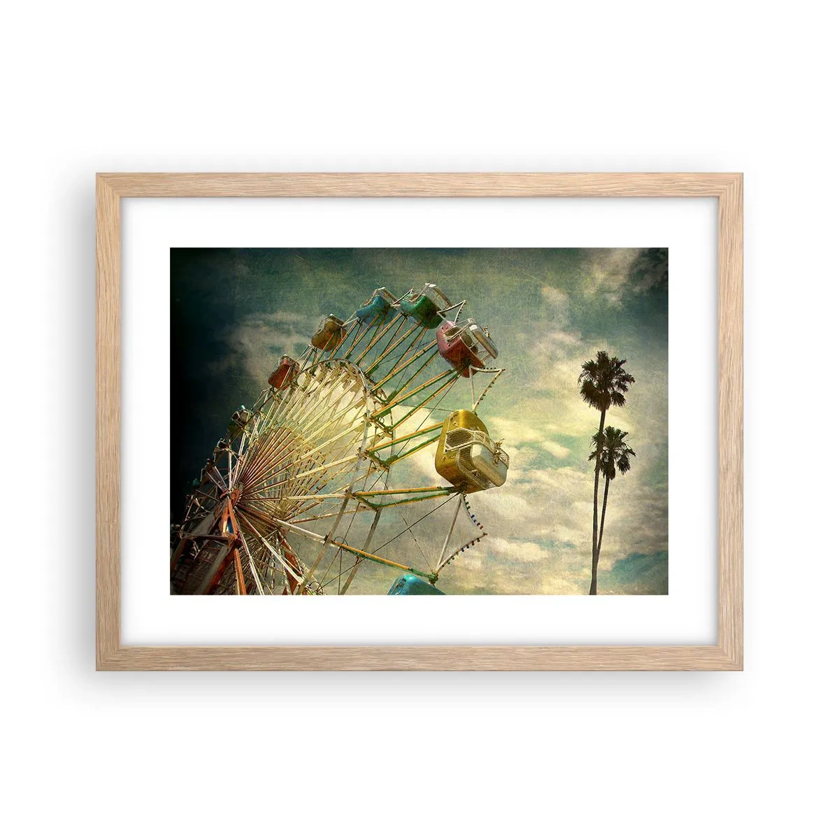 Plagát v ráme zo svetlého duba - Bude, bude zábava… - 40x30 cm