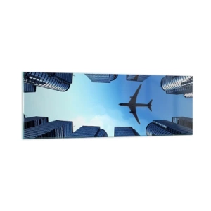 Obraz na skle - Pohľad zo sklenenej rokliny - 90x30 cm