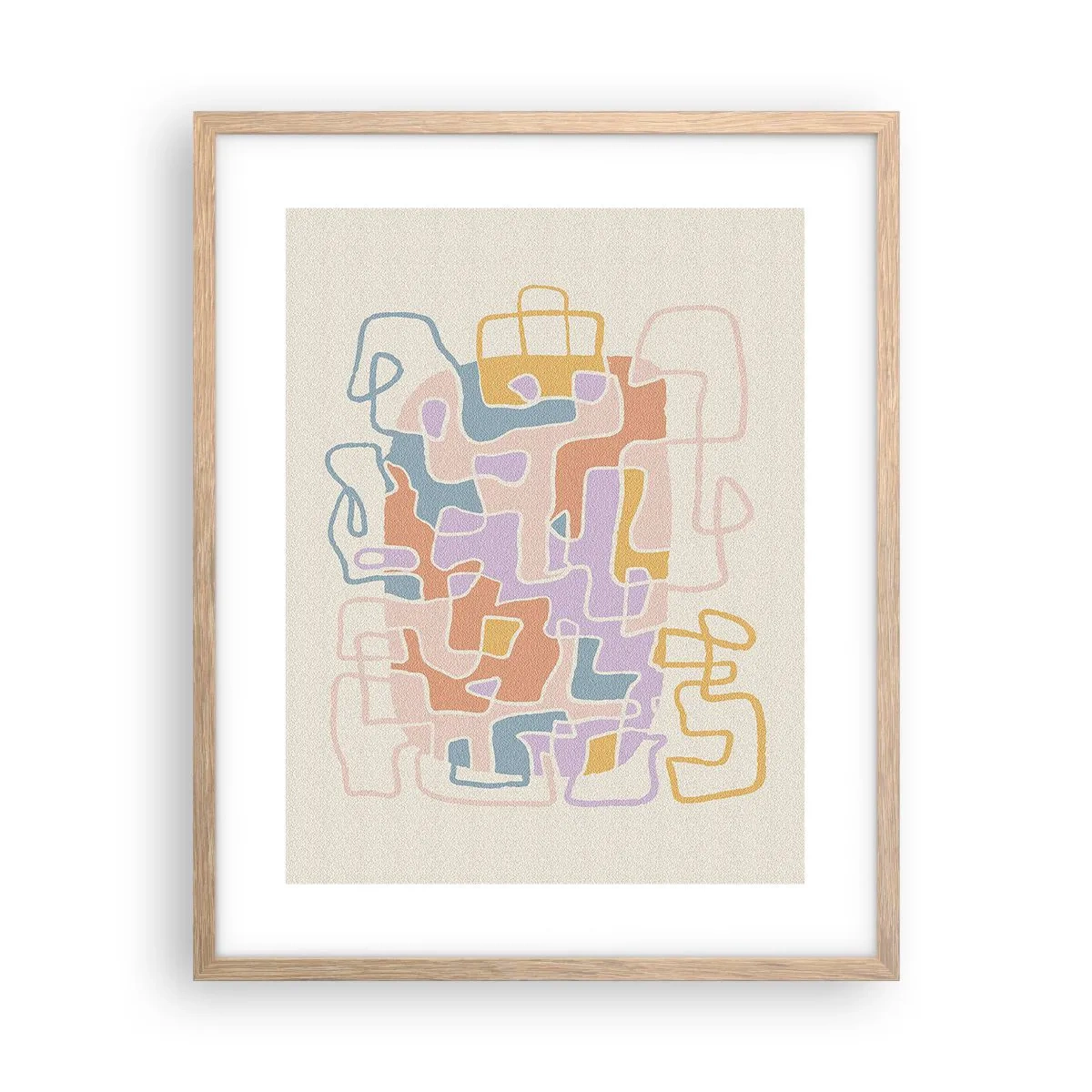 Plagát v ráme zo svetlého duba - Labyrint – veselé dobrodružstvo - 40x50 cm