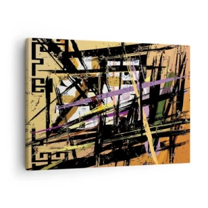 Obraz na plátne - Abstraktné čiary a tvary na béžovom pozadí - 70x50cm - Ostrý rez - Moderná nástenná dekorácia do obývacej izby a spálne ARTTOR
