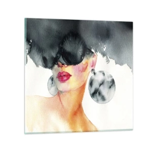 Obraz na skle - Tajomstvo elegancie - 30x30 cm