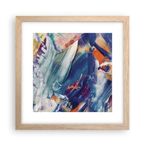 Plagát v ráme zo svetlého duba - Chaos farieb - 30x30 cm