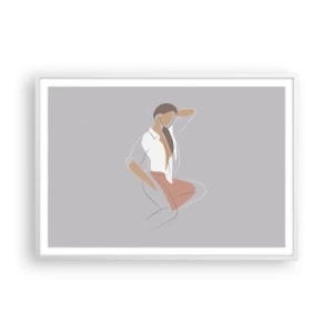 Plagát v bielom ráme - Obrys pôvabu - 100x70 cm