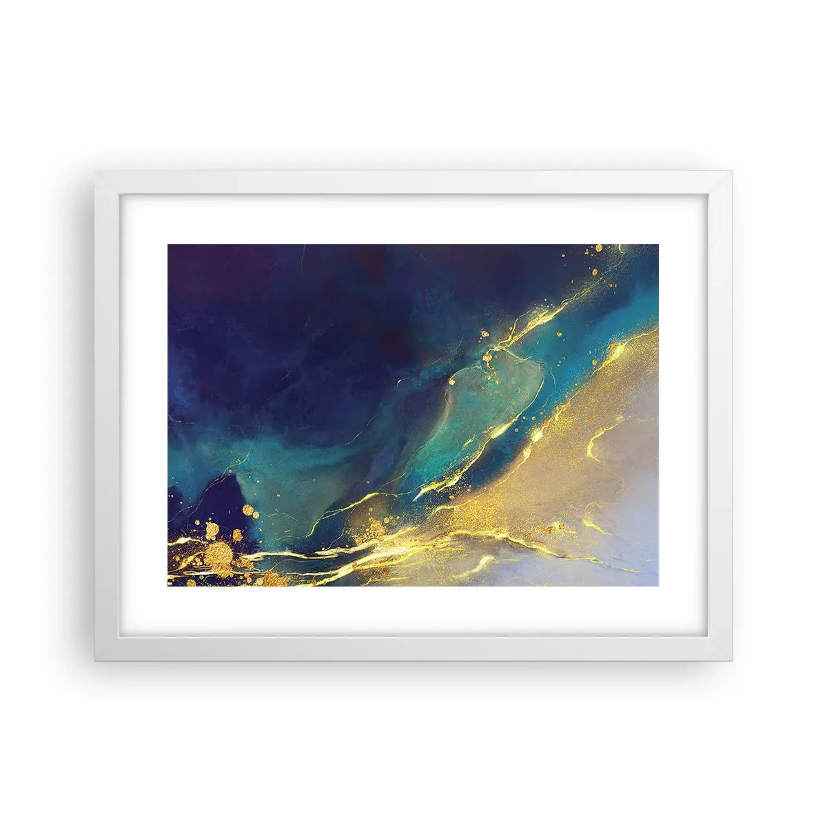 Plagát v bielom ráme - Zlatý močiar - 40x30 cm