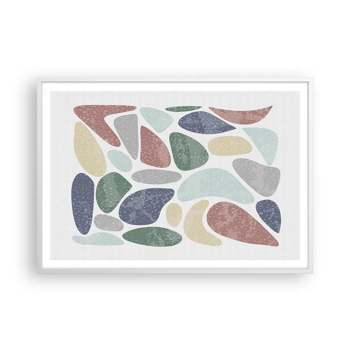 Plagát v bielom ráme - Mozaika práškových farieb - 100x70 cm
