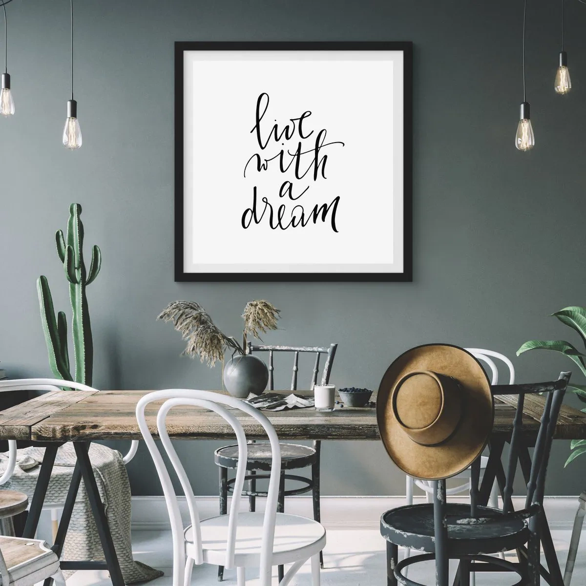 Plagát v čiernom ráme - Of course - 40x40 cm