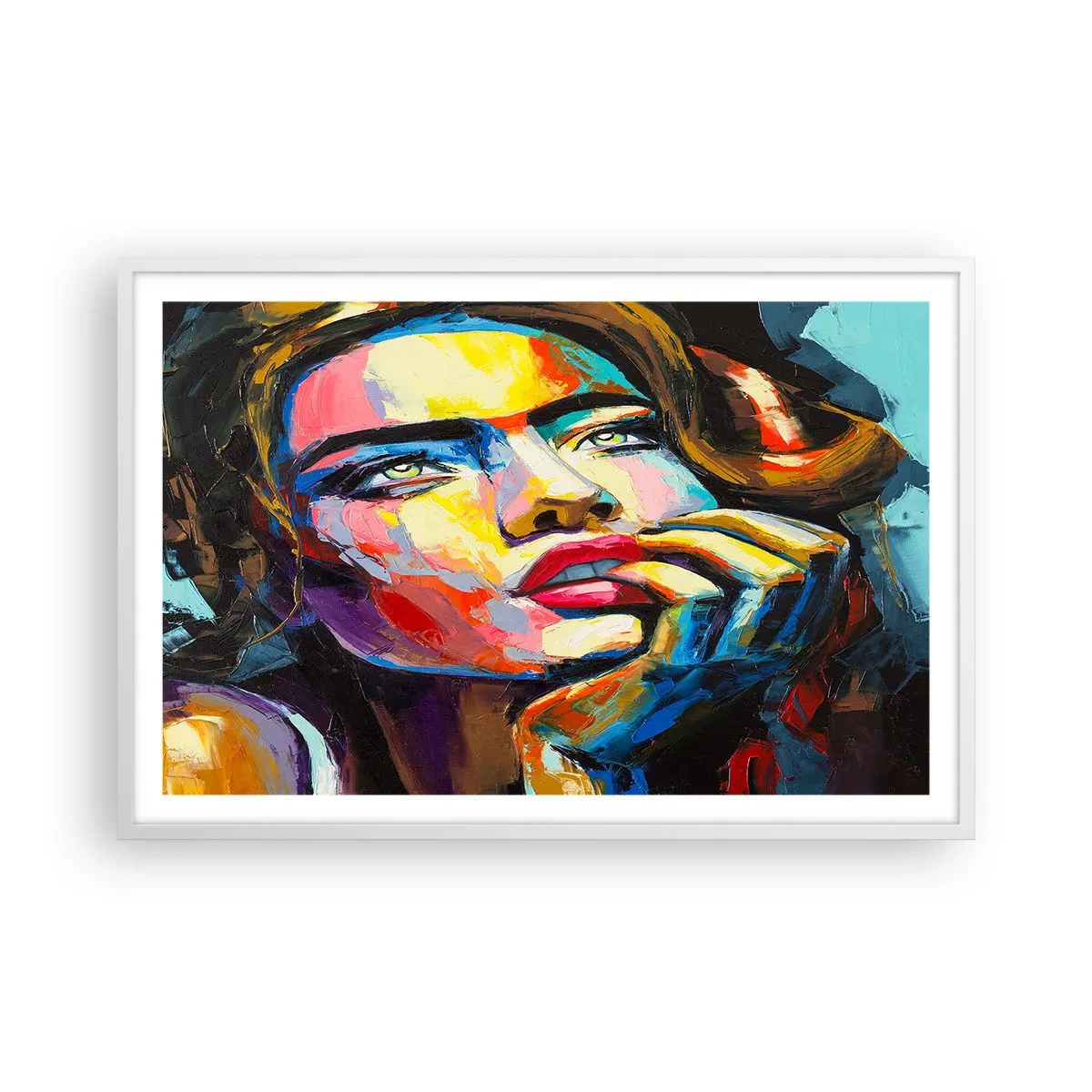 Plagát v bielom ráme - Sny, ako vtáky letia oblohou - 91x61 cm