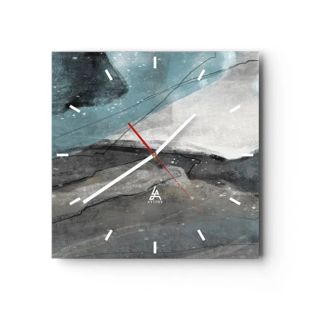Nástenné hodiny - Abstrakcie: skaly a ľad - 30x30 cm