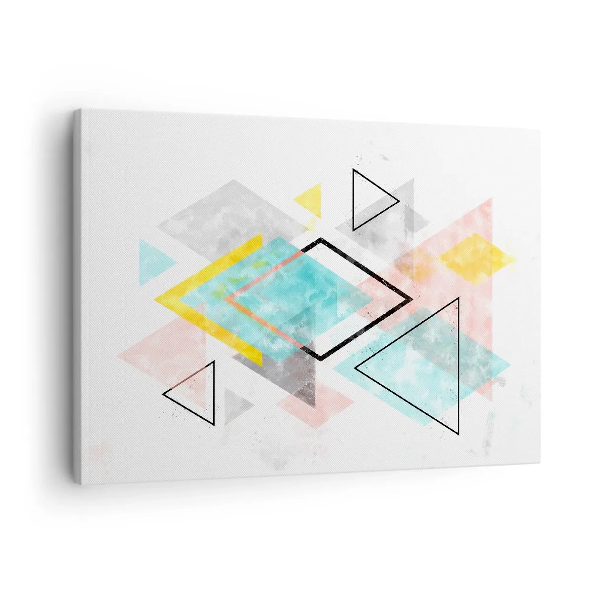 Obraz na plátne - Farebné geometrické vzory na bielom pozadí - 70x50cm - Geometrická hračka - Moderná nástenná dekorácia do obývacej izby a spálne ARTTOR