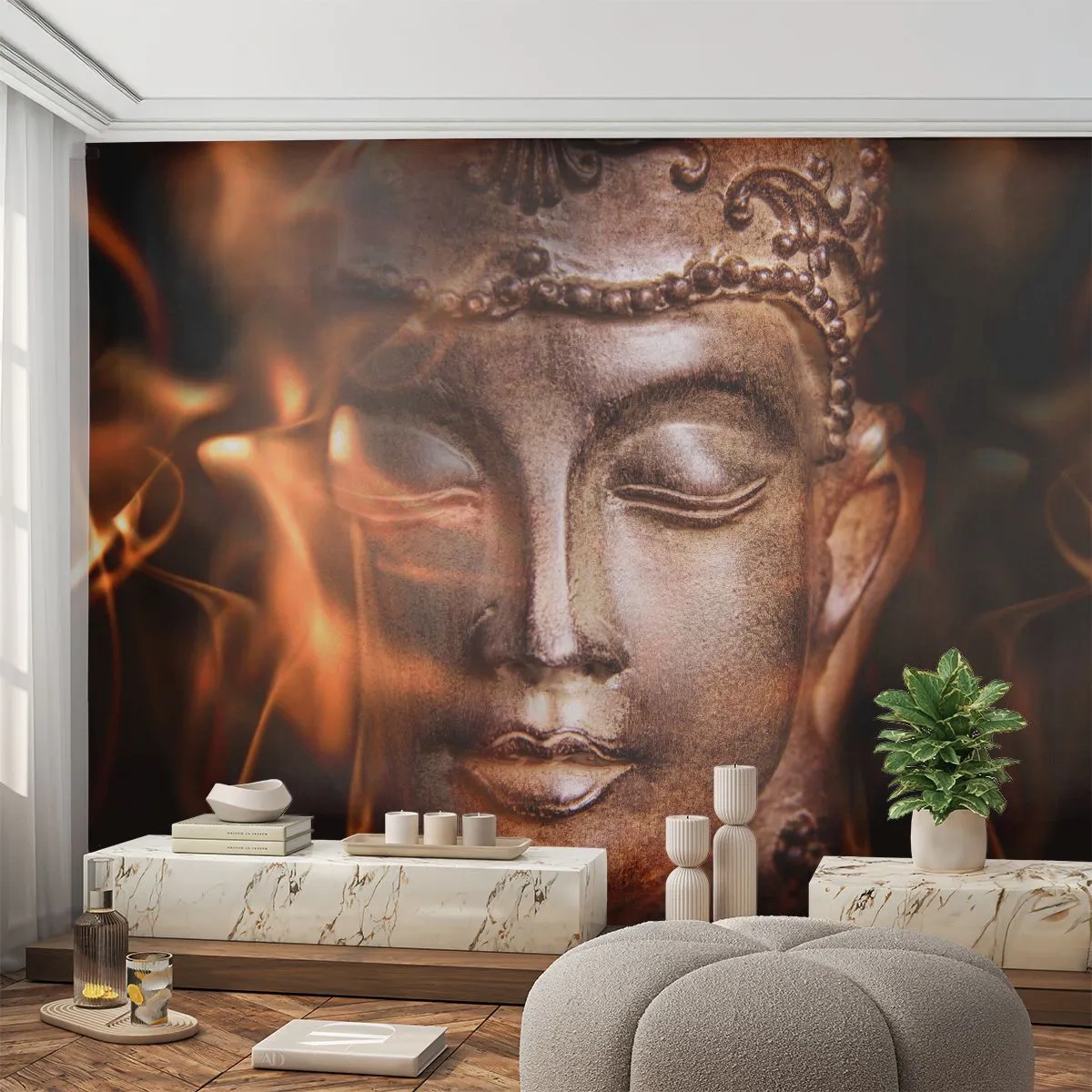 Samolepiaca Fototapeta Deluxe Sticker - Existuje iba tu a teraz - Budha, Náboženstvo, Ázie - 250x175 cm