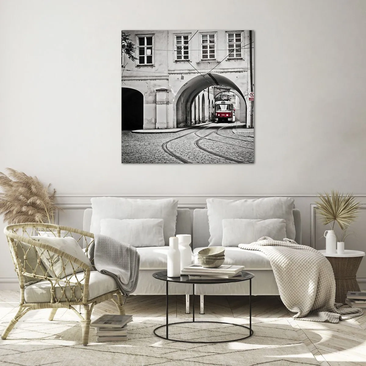 Obraz na skle - Mestským labyrintom - 70x70 cm