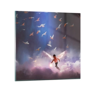 Obraz na skle - Treba mať odvahu a predstavivosť - 60x60 cm