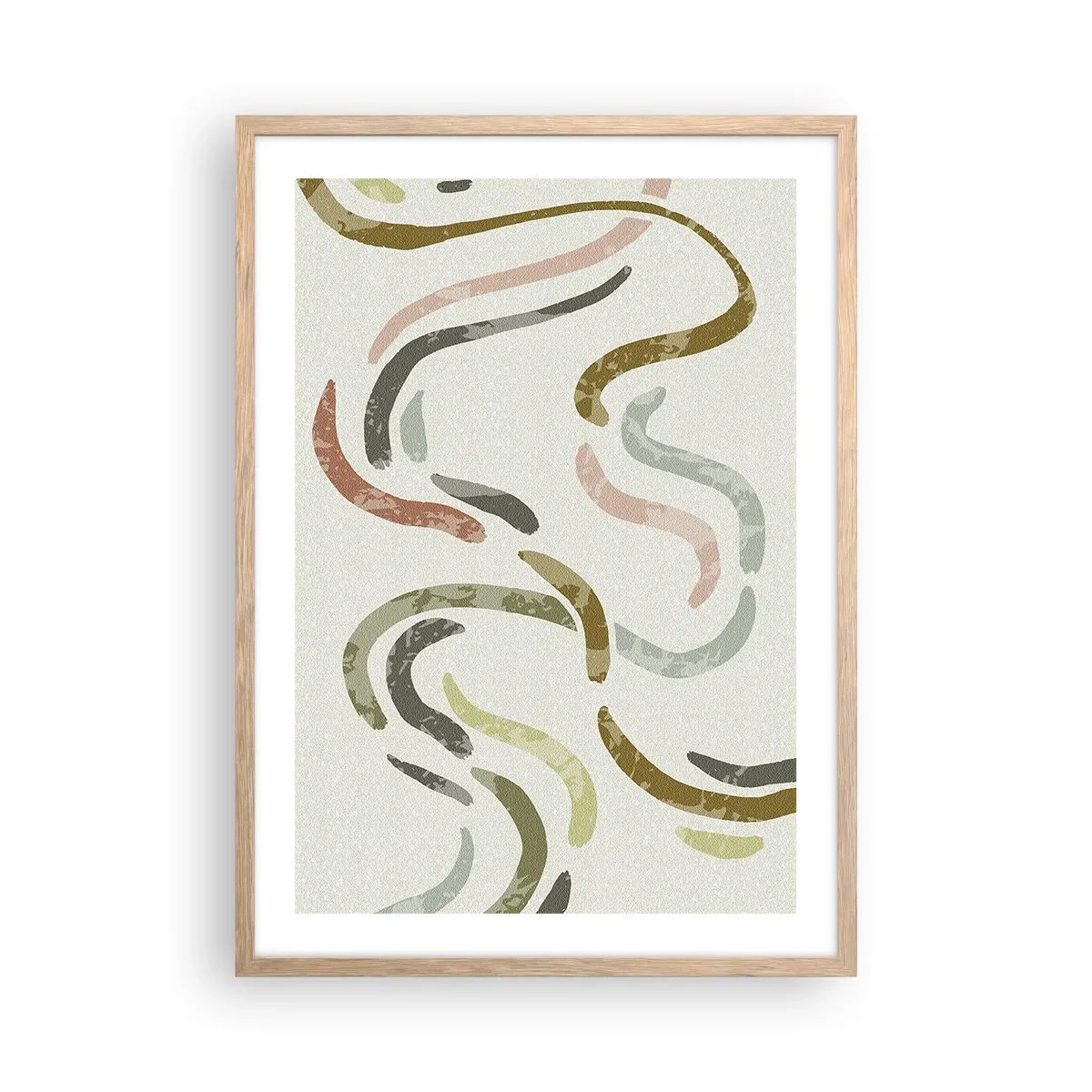 Plagát v ráme zo svetlého duba - Radostný tanec abstrakcie - 50x70 cm