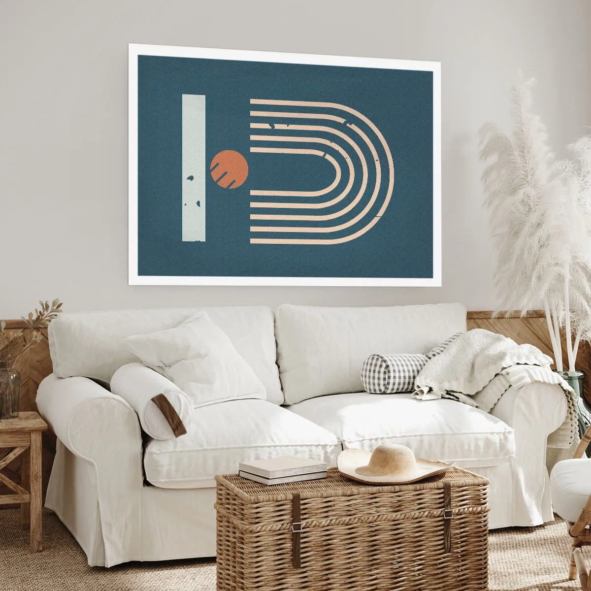 Plagát - Geometria v námorníckej modrej - 50x40 cm