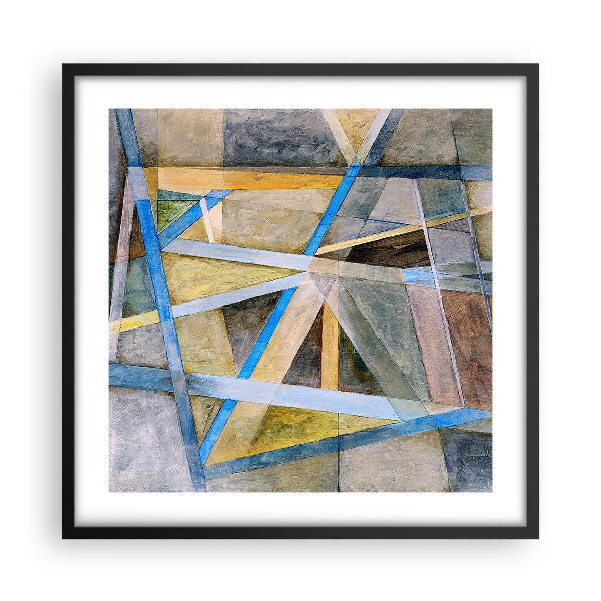 Plagát v čiernom ráme - Priamo alebo diagonálne? - 50x50 cm