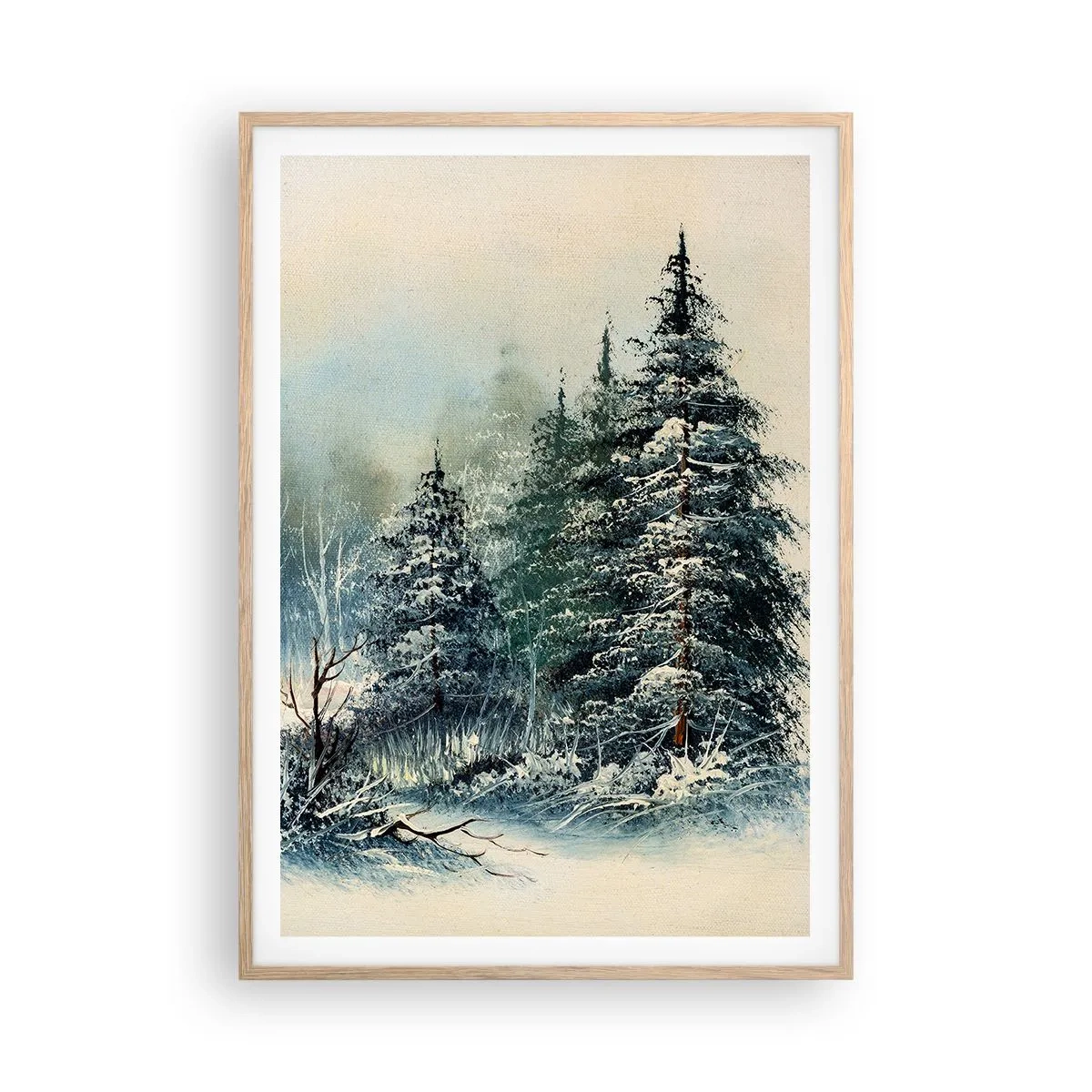 Plagát v ráme zo svetlého duba - Pripravenie na Vianoce - 70x100 cm