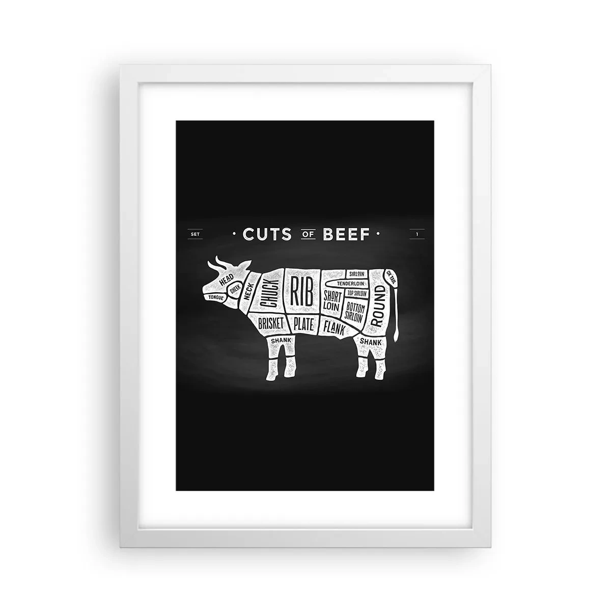 Plagát v bielom ráme - Šlabikár mäsiara - 30x40 cm