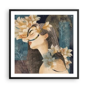 Plagát v čiernom ráme - Rozprávka o princeznej s ľaliami - 60x60 cm