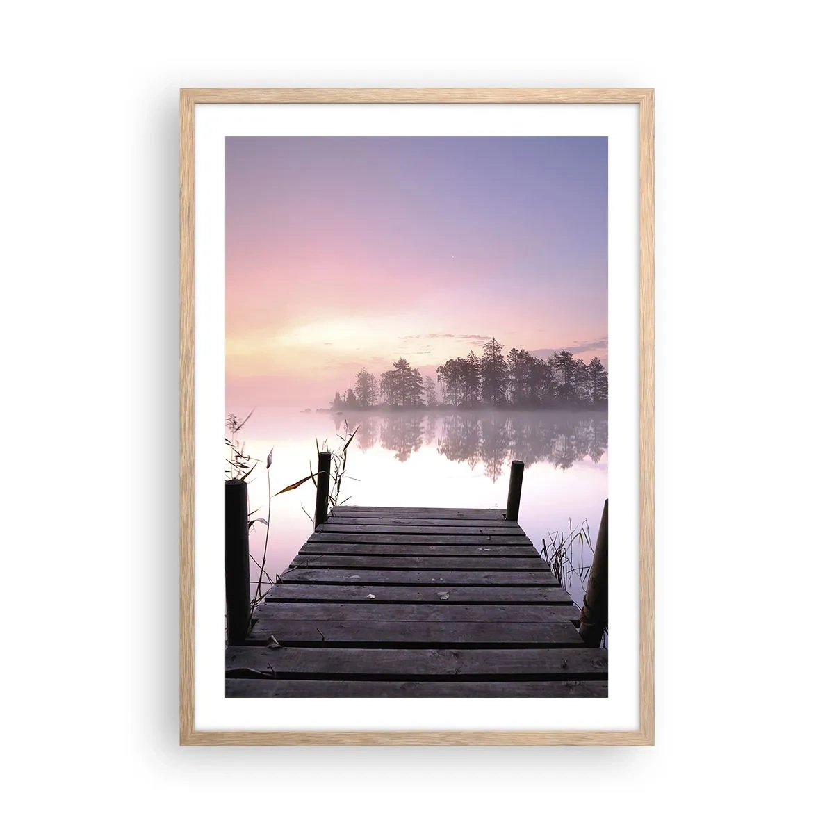 Plagát v ráme zo svetlého duba - Z ľaliovej hmly… - 50x70 cm