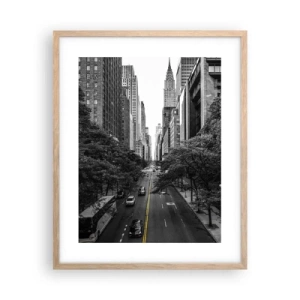 Plagát v ráme zo svetlého duba - Newyorské ráno - 40x50 cm