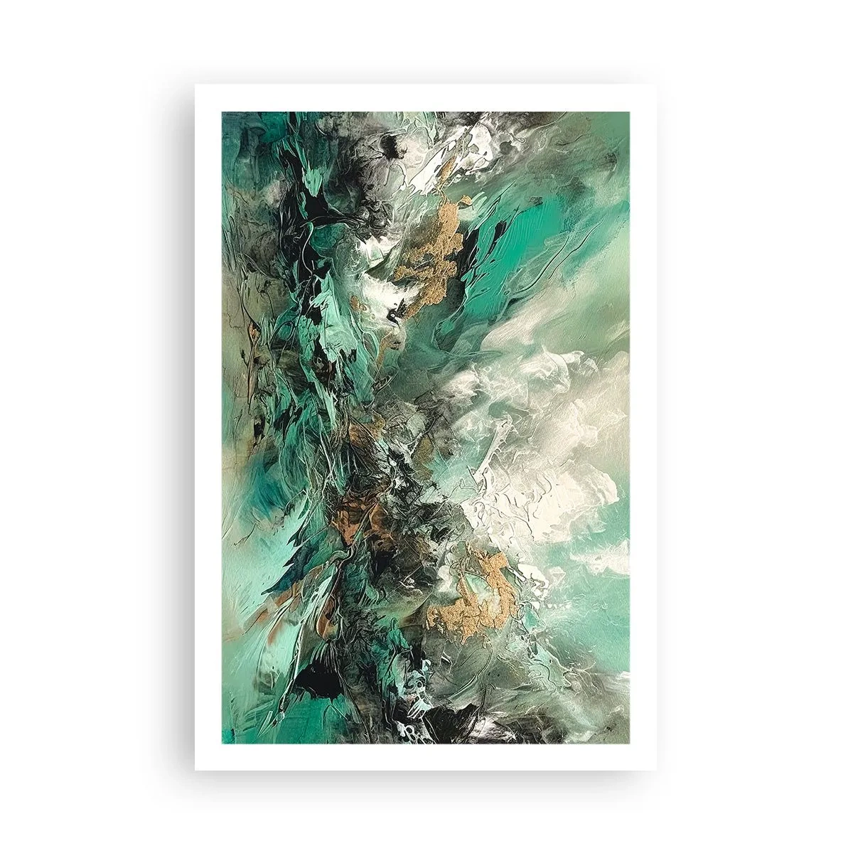 Plagát - Smaragdovočierne vlnobitie - 61x91 cm