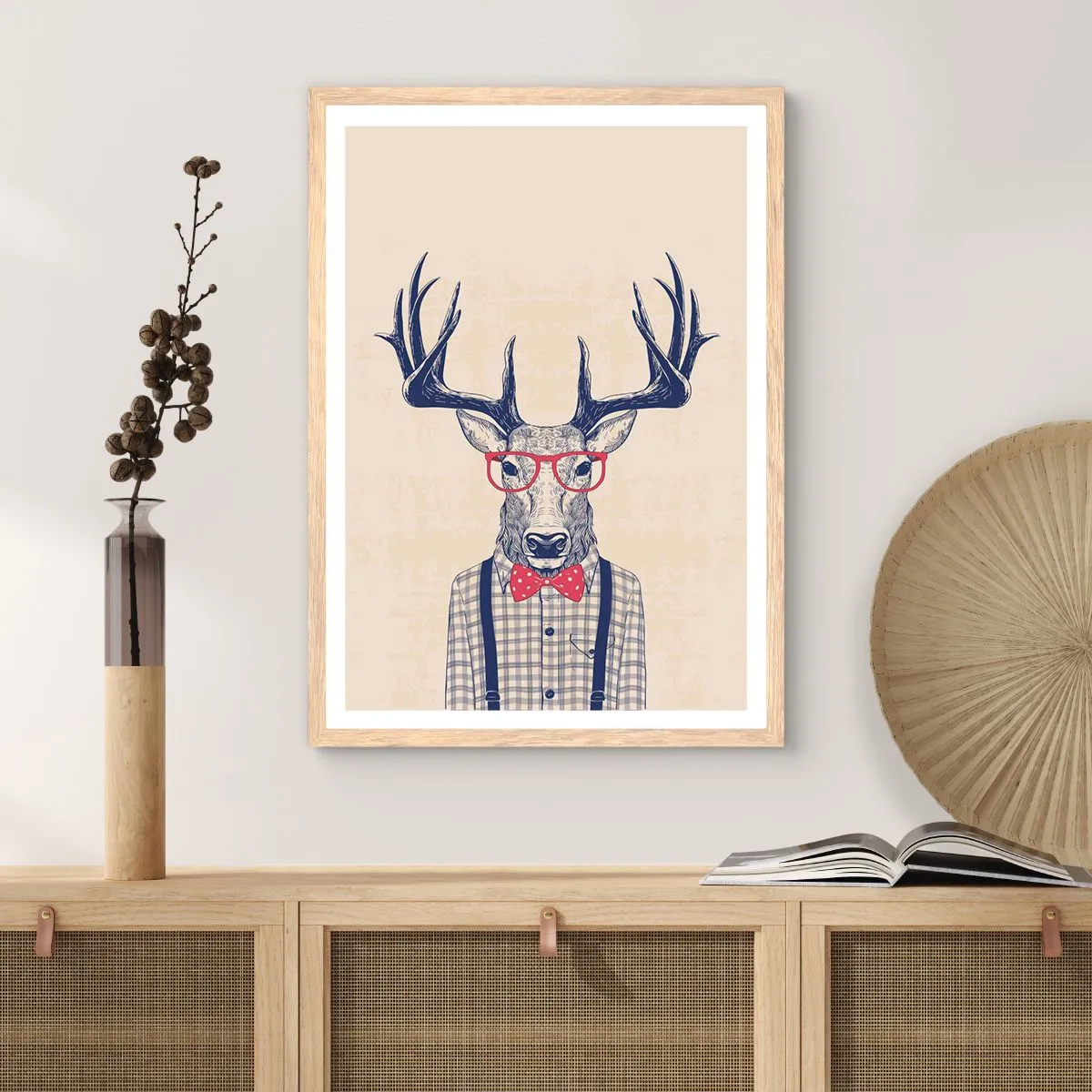 Plagát v ráme zo svetlého duba - Zábavná extravagancia - 30x40 cm