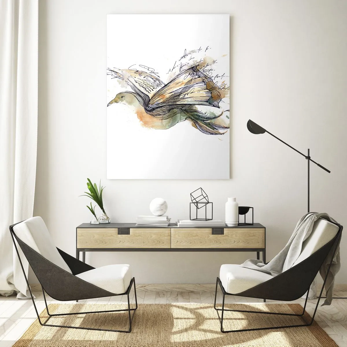 Obraz na skle - Na krídlach poézie - 50x70 cm
