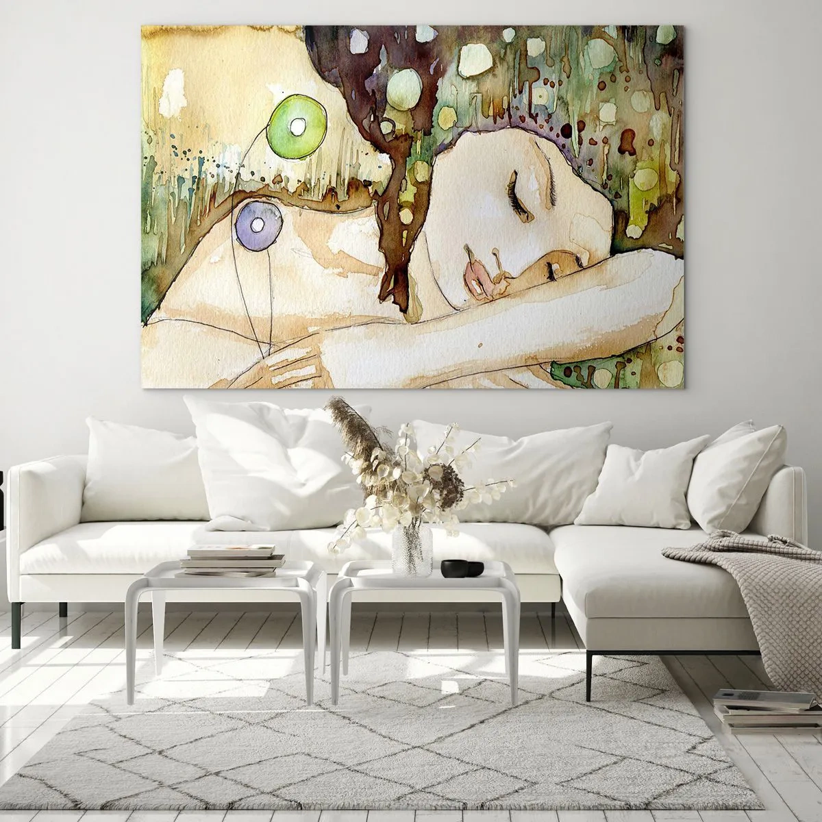 Obraz na skle - Smaragdovo-fialový sen - 100x70 cm