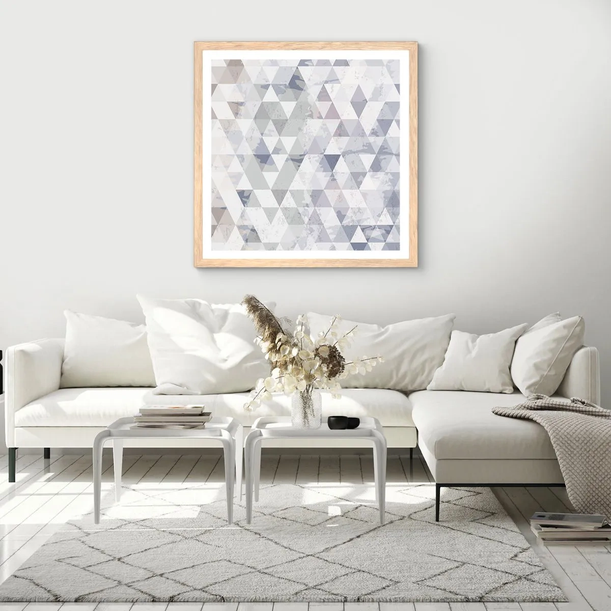 Plagát v ráme zo svetlého duba - V rytme na tri - 60x60 cm