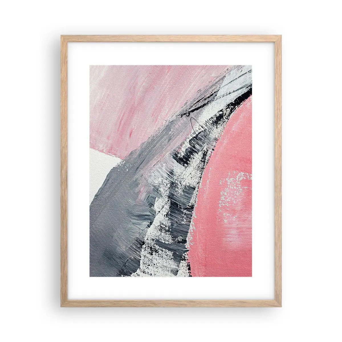 Plagát v ráme zo svetlého duba - Zladená kompozícia - 40x50 cm