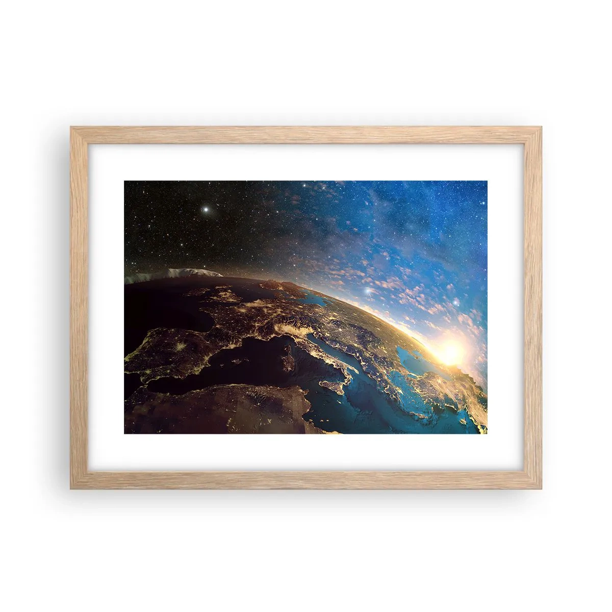 Plagát v ráme zo svetlého duba - Pozrime sa na seba s odstupom - 40x30 cm
