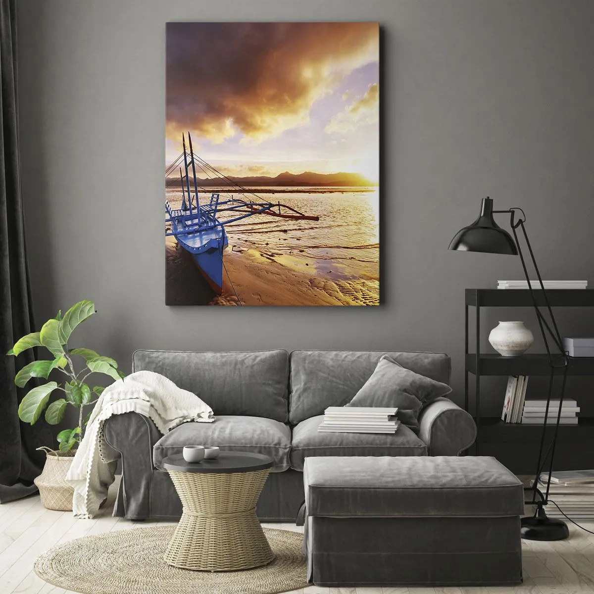 Obraz na plátne - Po celom dni sa natiahnuť na piesku - 50x70 cm