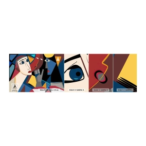 Vzorka samolepiacej fototapety Deluxe Sticker - Konverzácia kubistov - Ľudia, kubizmus, Portrét - 100x30 cm