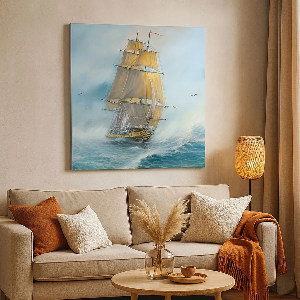 Obraz na plátne - Bežiaci po vlnách - 30x30 cm